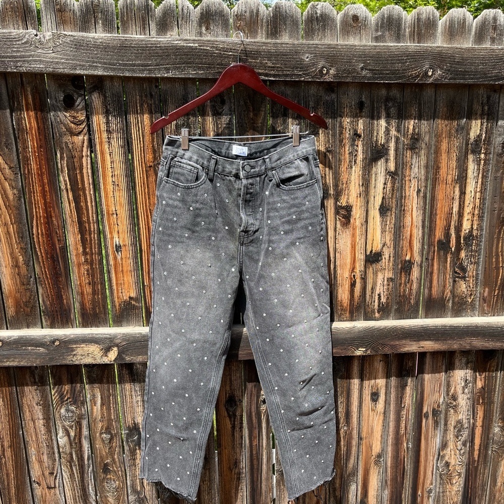 Style Society • Gray Boot Cut Jeans with Sequins